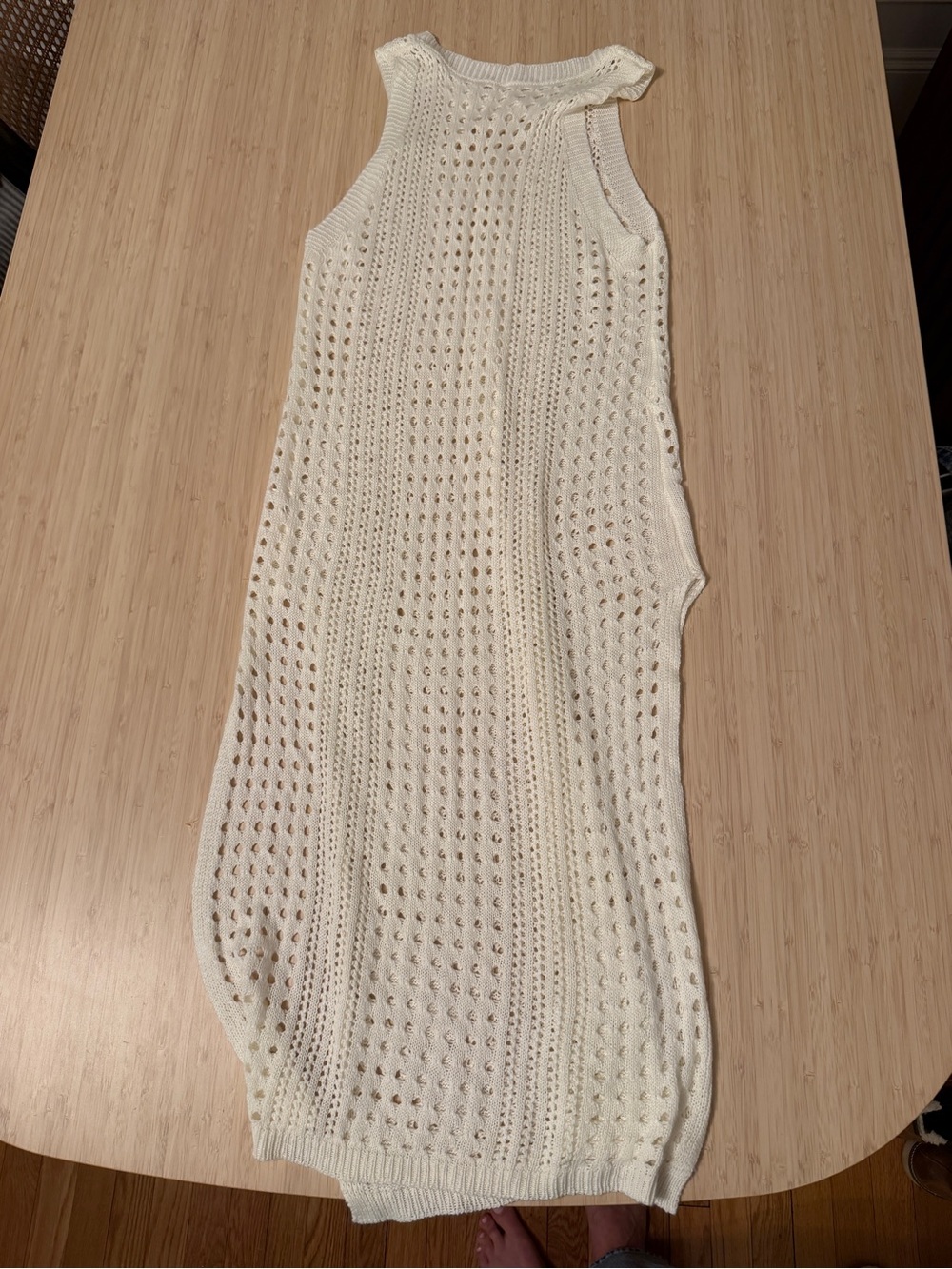 Women’s Cream Crochet Swim Cover-Up Dress